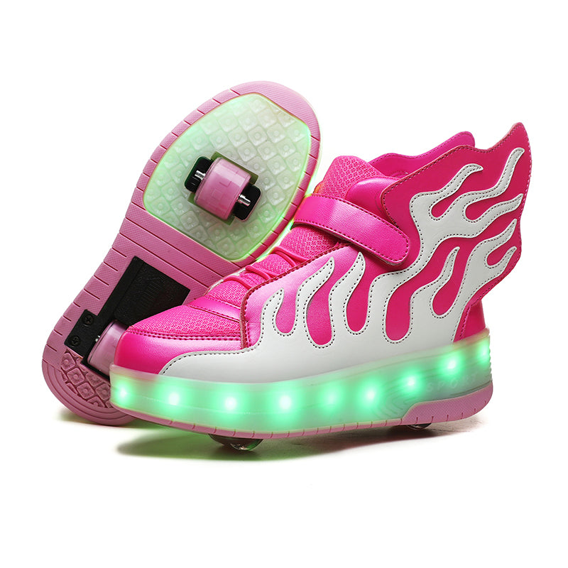 LED Roller Shoes PU Wheels shoes Pink