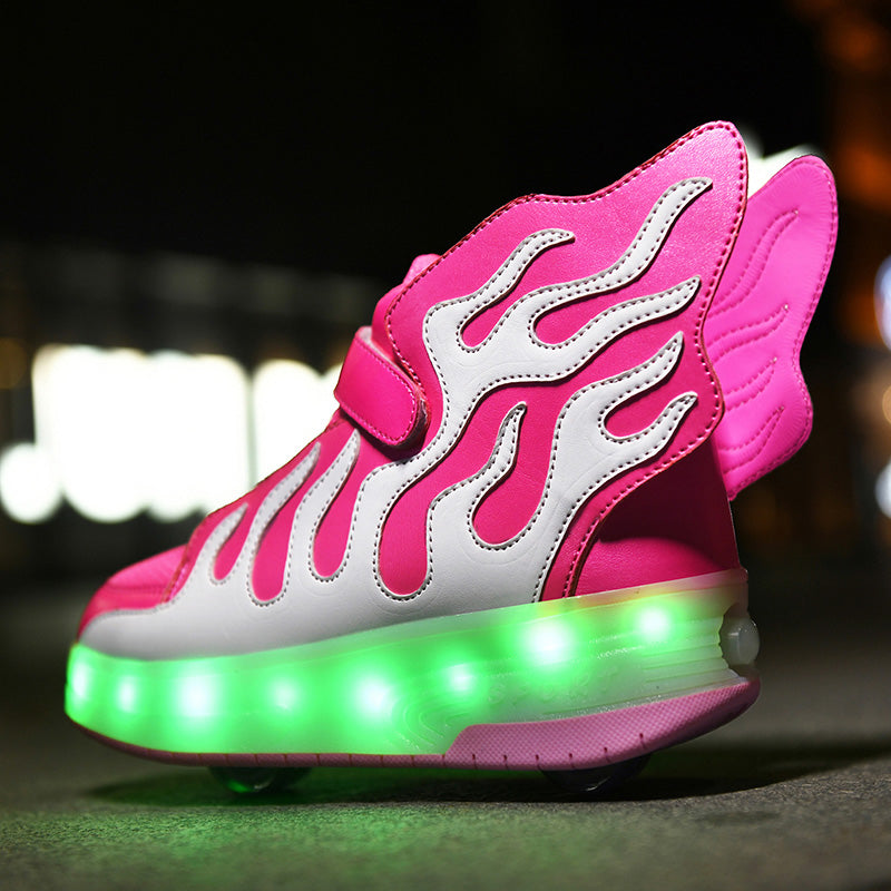 LED Roller Shoes PU Wheels shoes Pink