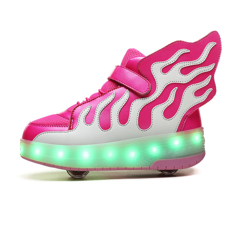 LED Roller Shoes PU Wheels shoes Pink
