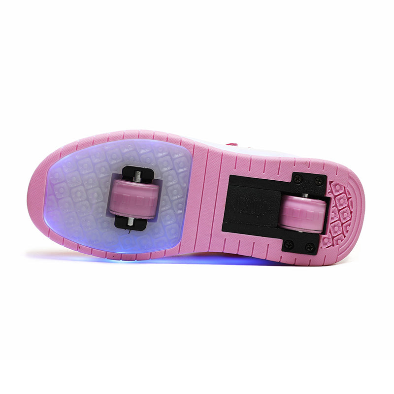LED Roller Shoes PU Wheels shoes Pink