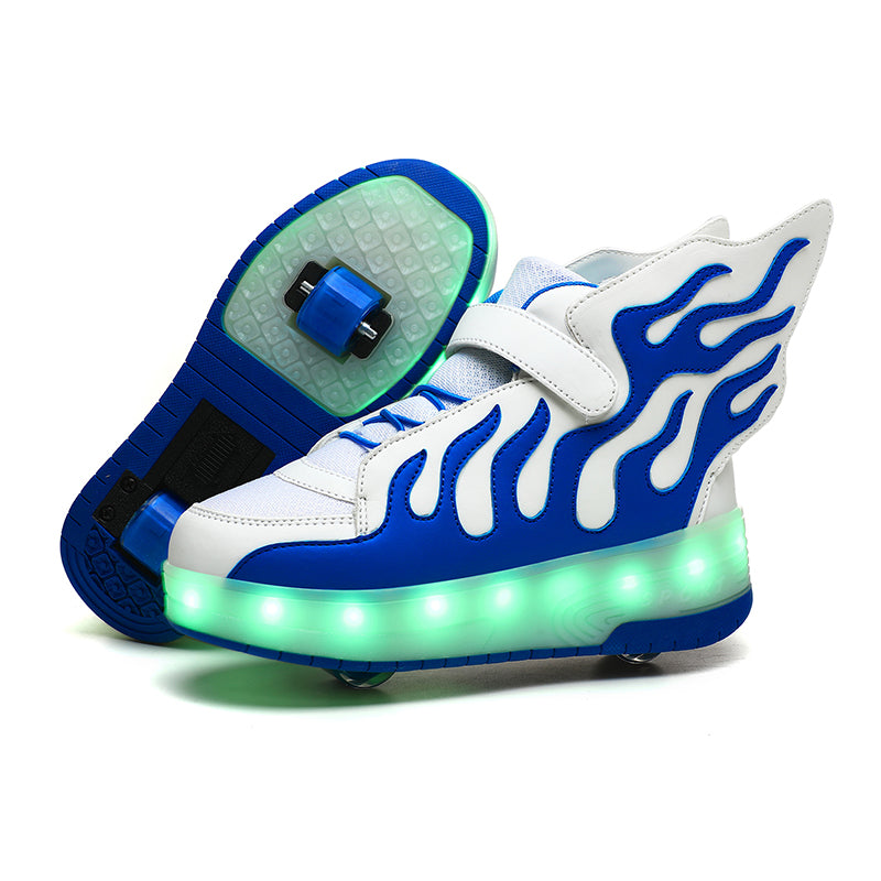 LED Roller Shoes PU Wheels shoes Blue