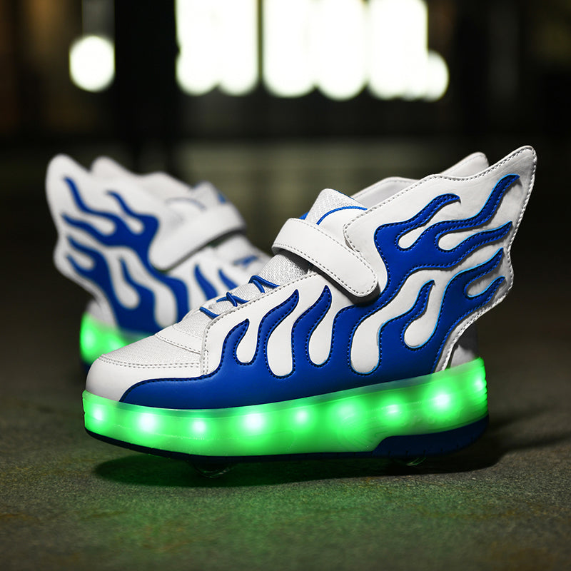 LED Roller Shoes PU Wheels shoes Blue