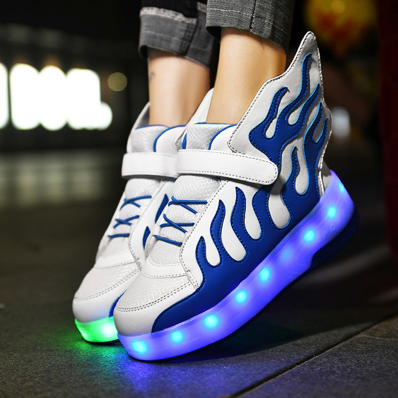 LED Roller Shoes PU Wheels shoes Blue