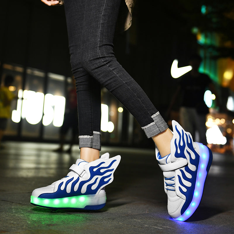 LED Roller Shoes PU Wheels shoes Blue