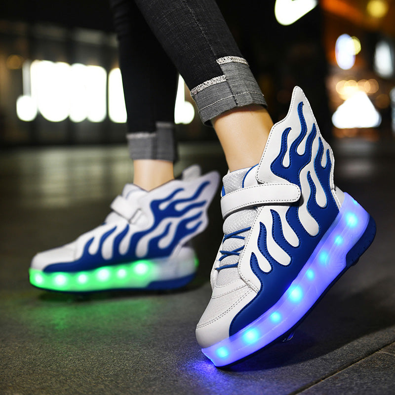 LED Roller Shoes PU Wheels shoes Blue