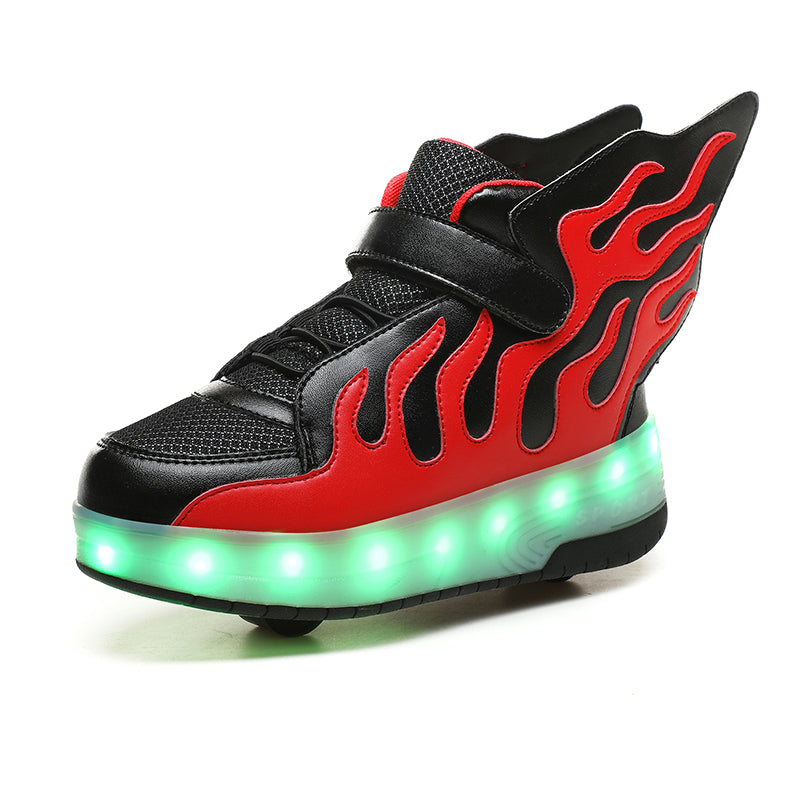 Red LED Roller shoes Light up Rechargeable Shoes
