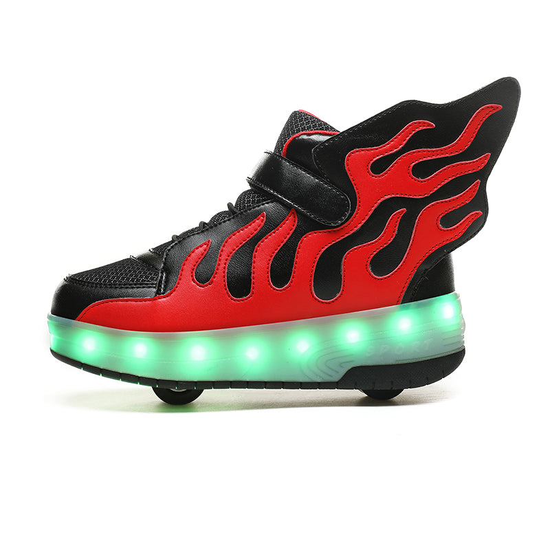 Red LED Roller shoes Light up Rechargeable Shoes