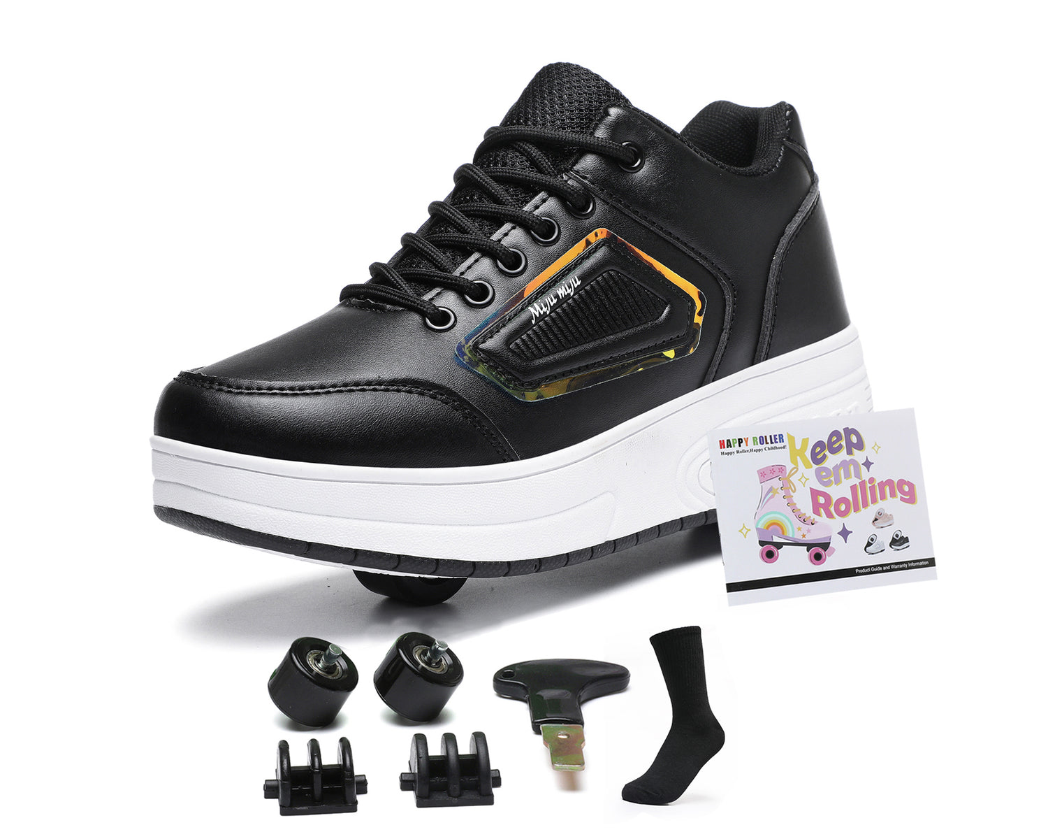 Roller Shoes PU Wheels shoes Black