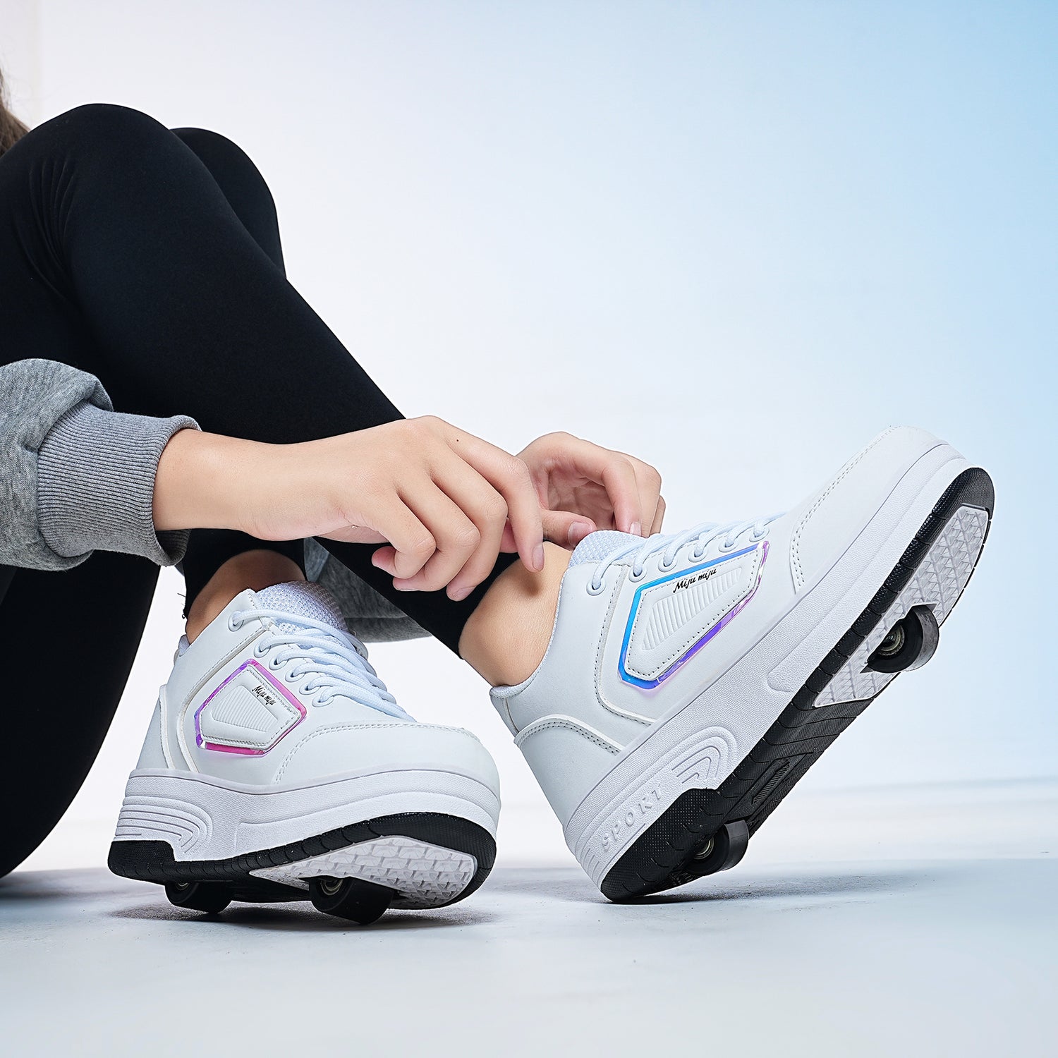 Roller Shoes PU Wheels shoes White