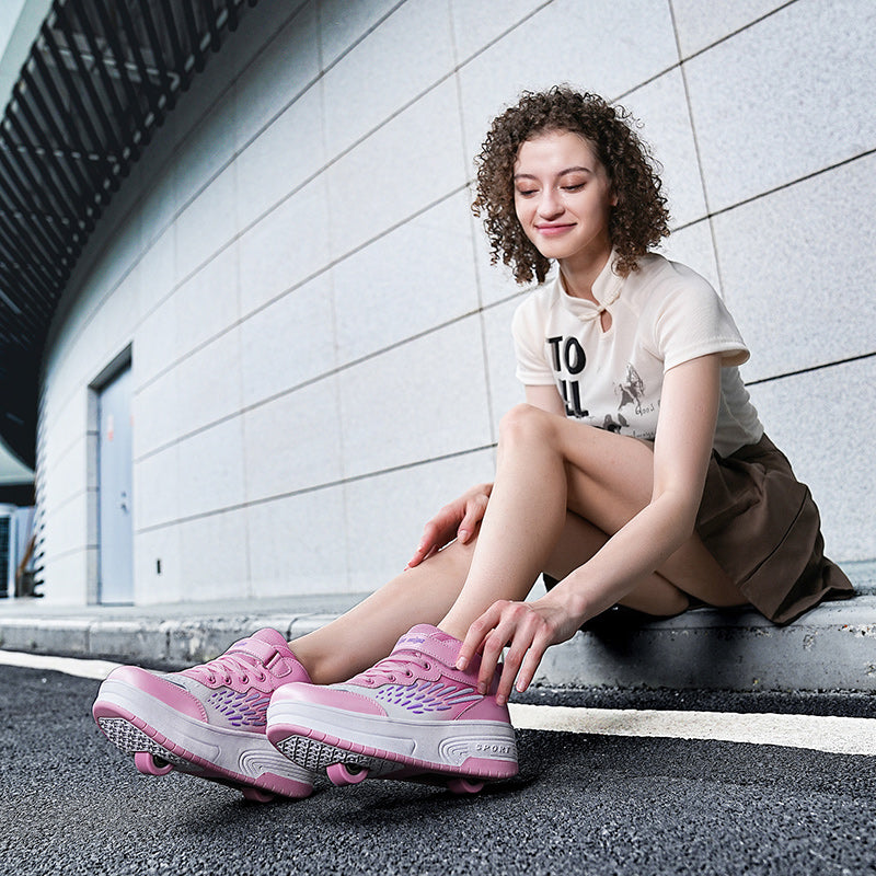 Roller Shoes PU Wheels shoes Pink
