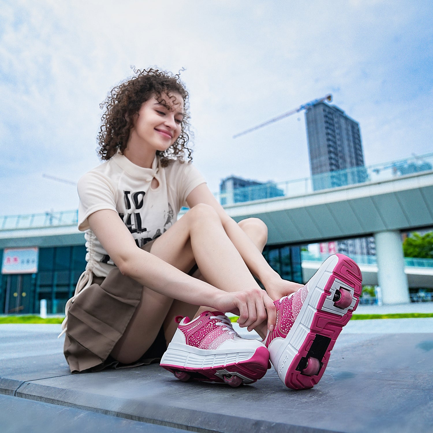 Roller Shoes PU Wheels shoes Pink