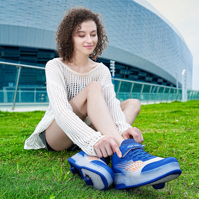 LED Roller Shoes PU Wheels shoes Blue