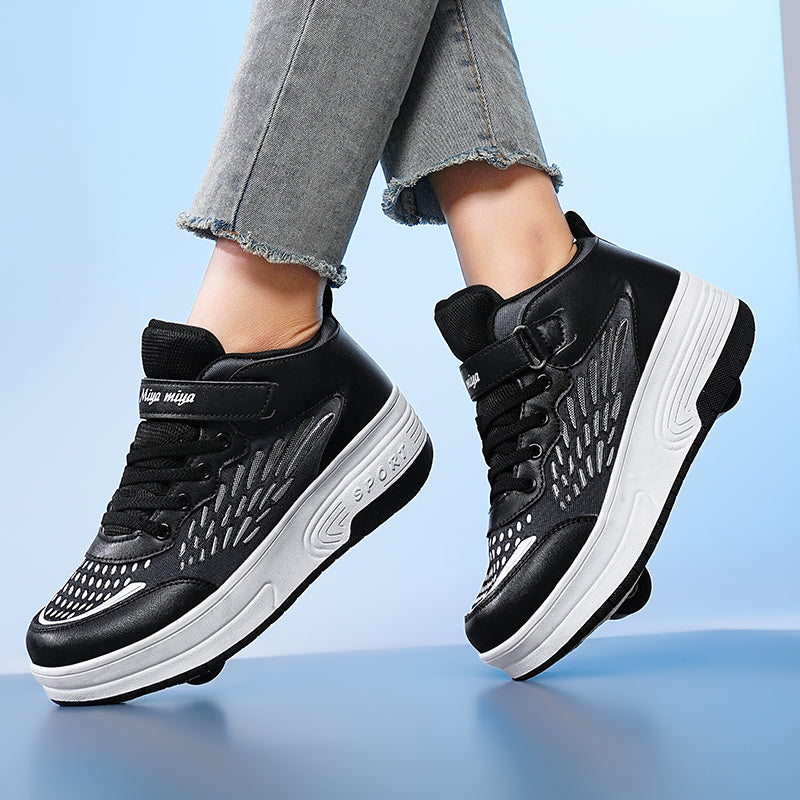 Roller Shoes PU Wheels shoes Black