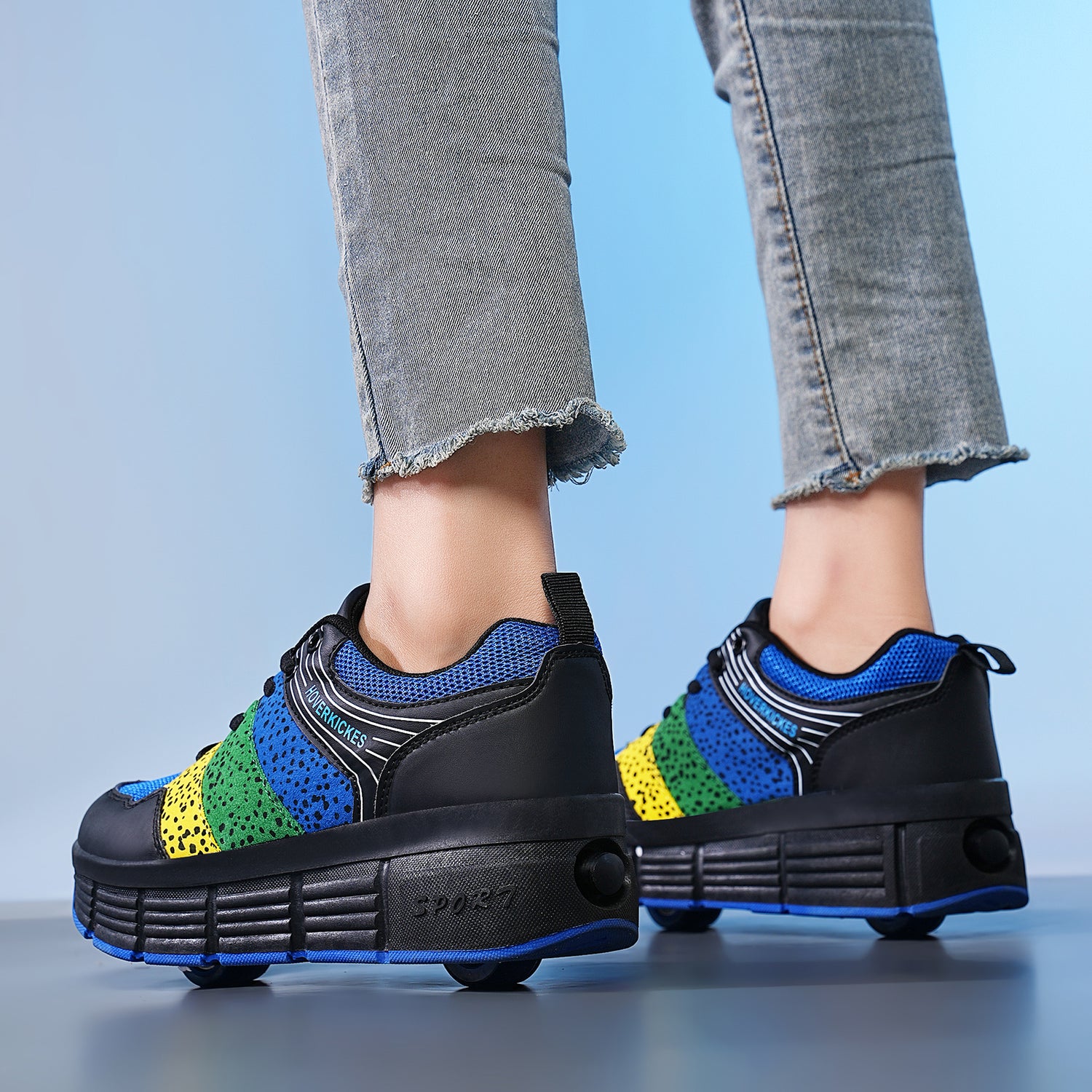 Roller Shoes PU Wheels shoes Blue