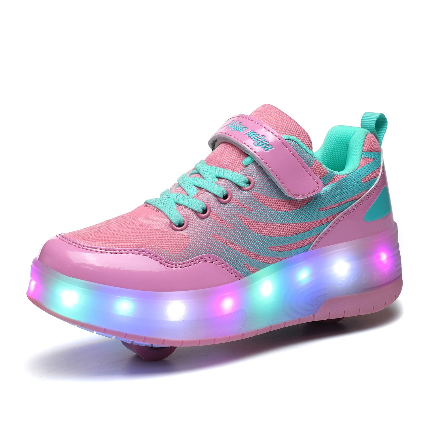 LED Roller shoes Pinkgreen