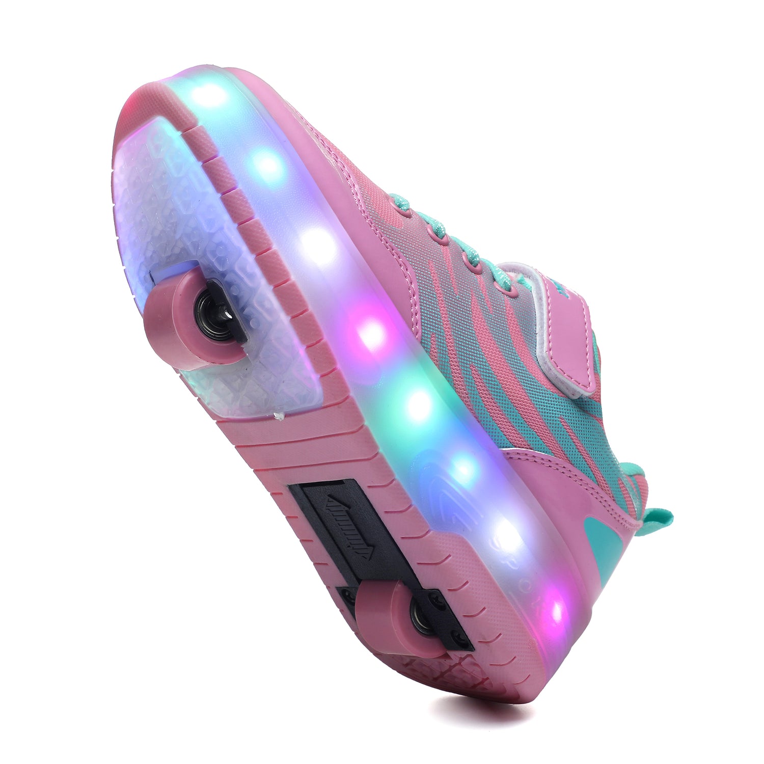 LED Roller shoes Pinkgreen