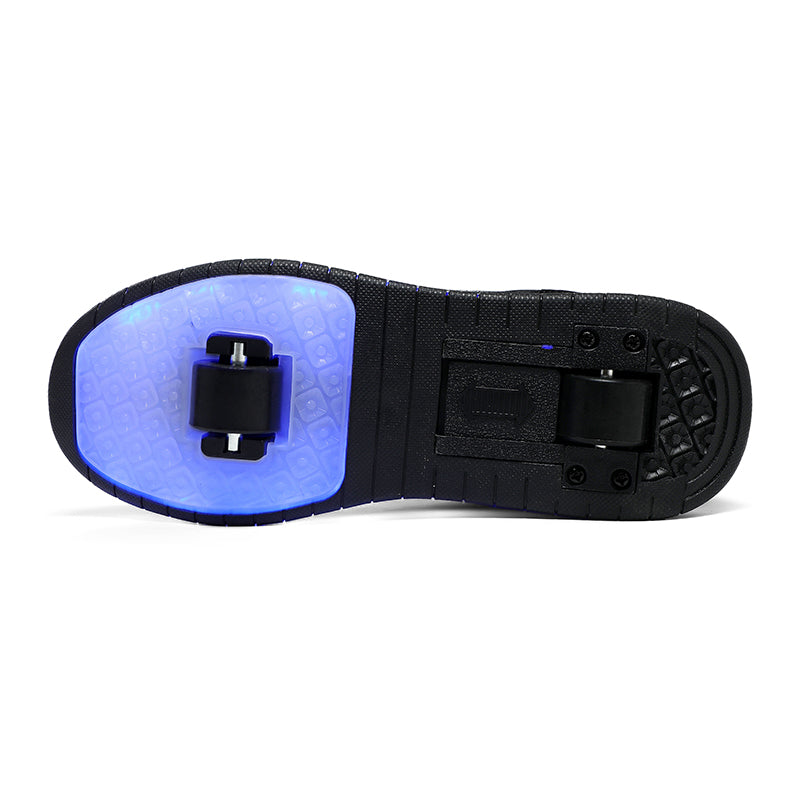LED Roller Shoes PU Wheels shoes Black