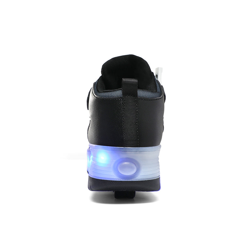 LED Roller Shoes PU Wheels shoes Black