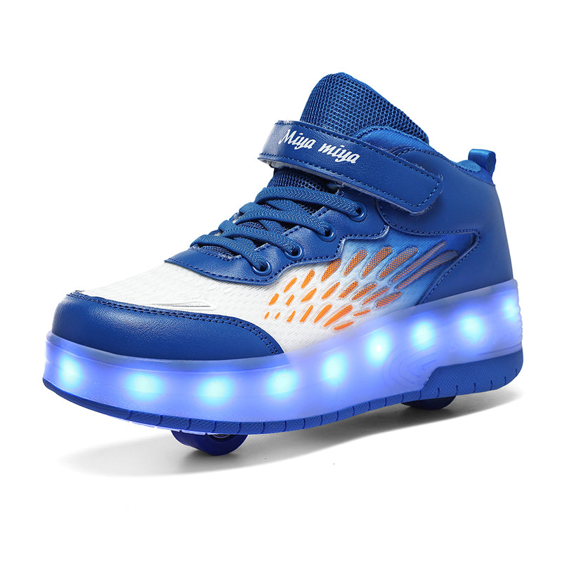 LED Roller Shoes PU Wheels shoes Blue