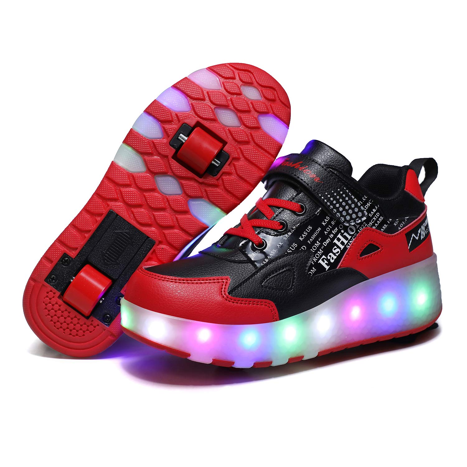 LED Roller Shoes PU Wheels shoes Red