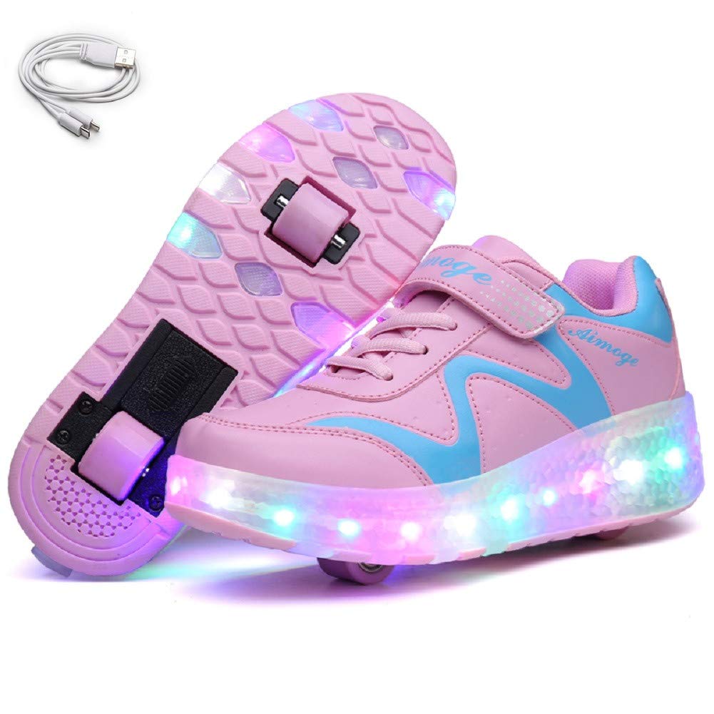 LED Roller Shoes PU Wheels shoes Pink