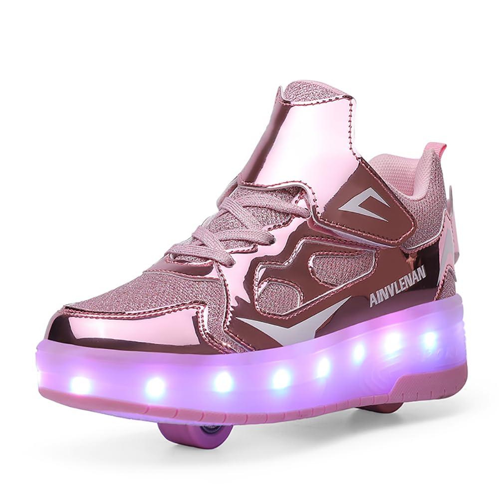 LED Roller Shoes PU Wheels shoes Pink