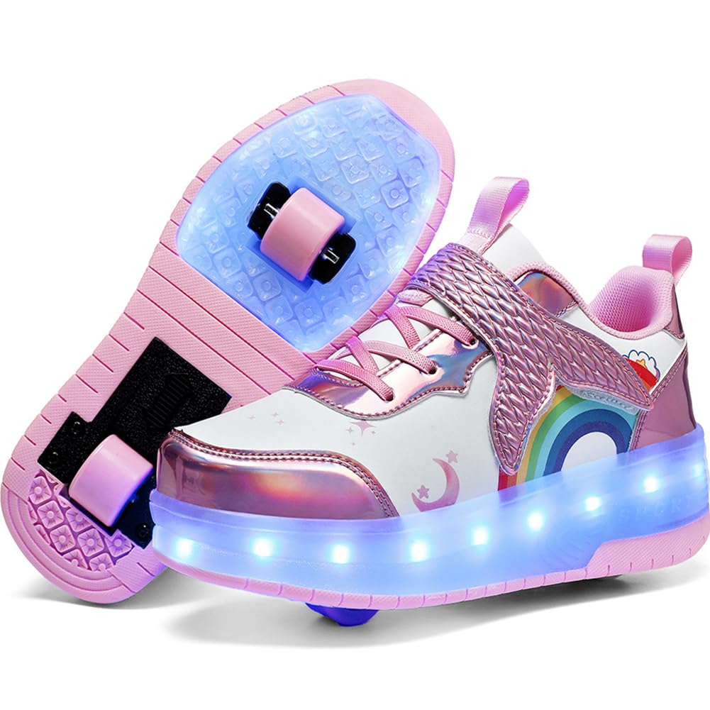 LED Roller Shoes PU Wheels shoes Pink