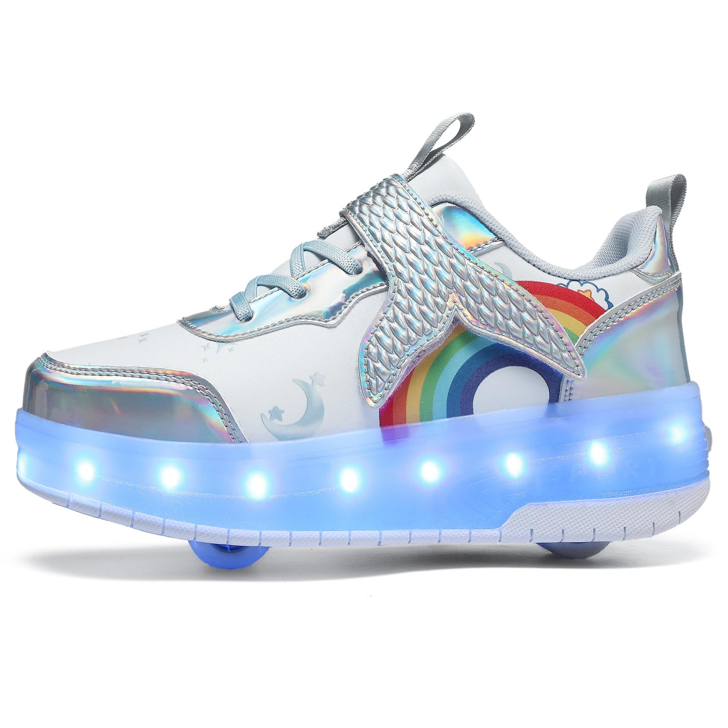 LED Roller Shoes PU Wheels shoes Silver