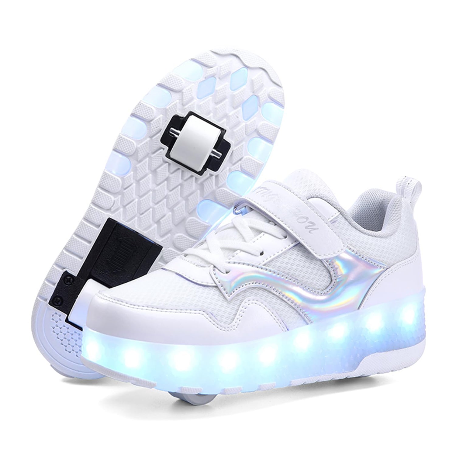 LED Roller Shoes PU Wheels shoes White