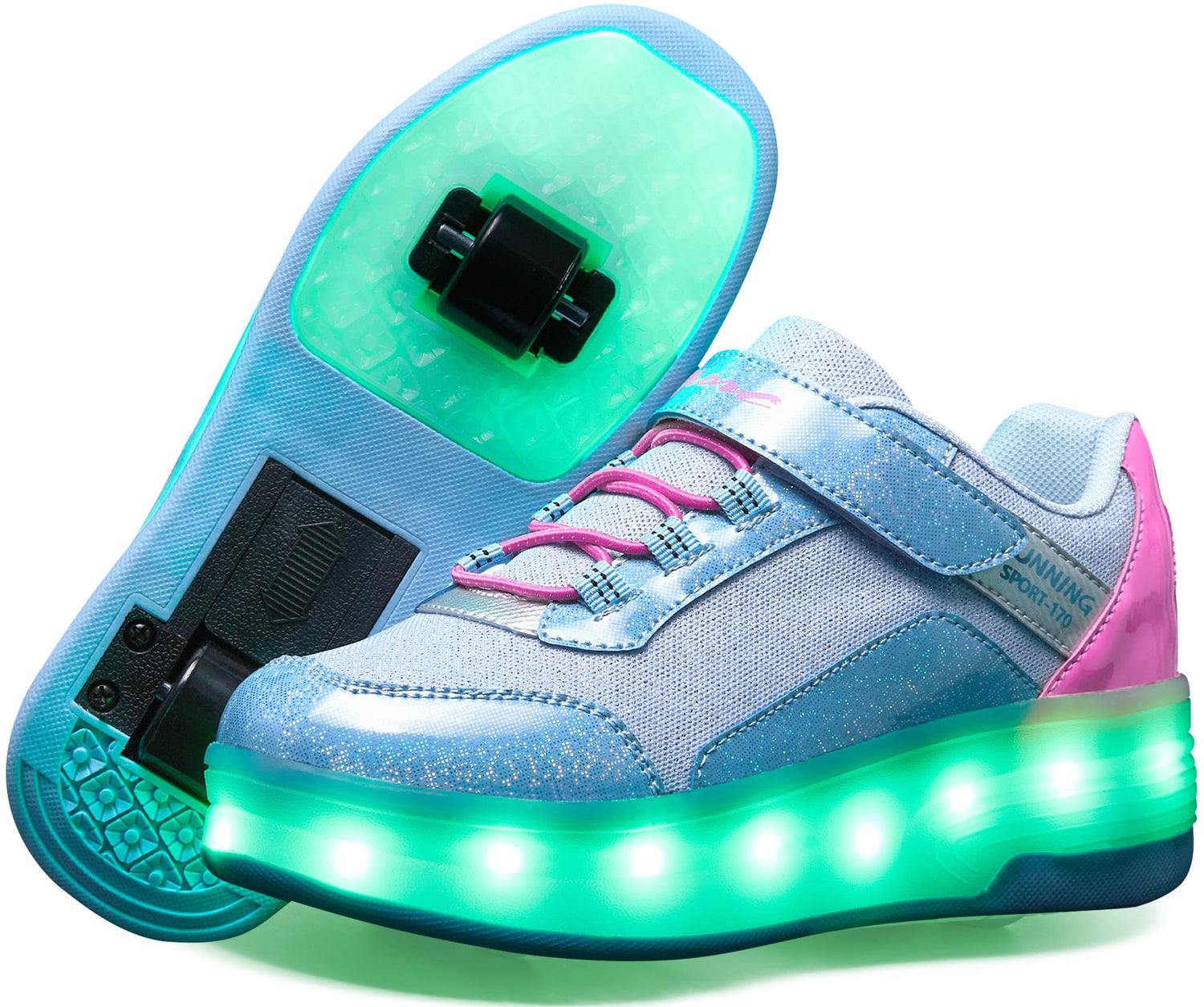 LED Roller Shoes PU Wheels shoes Blue
