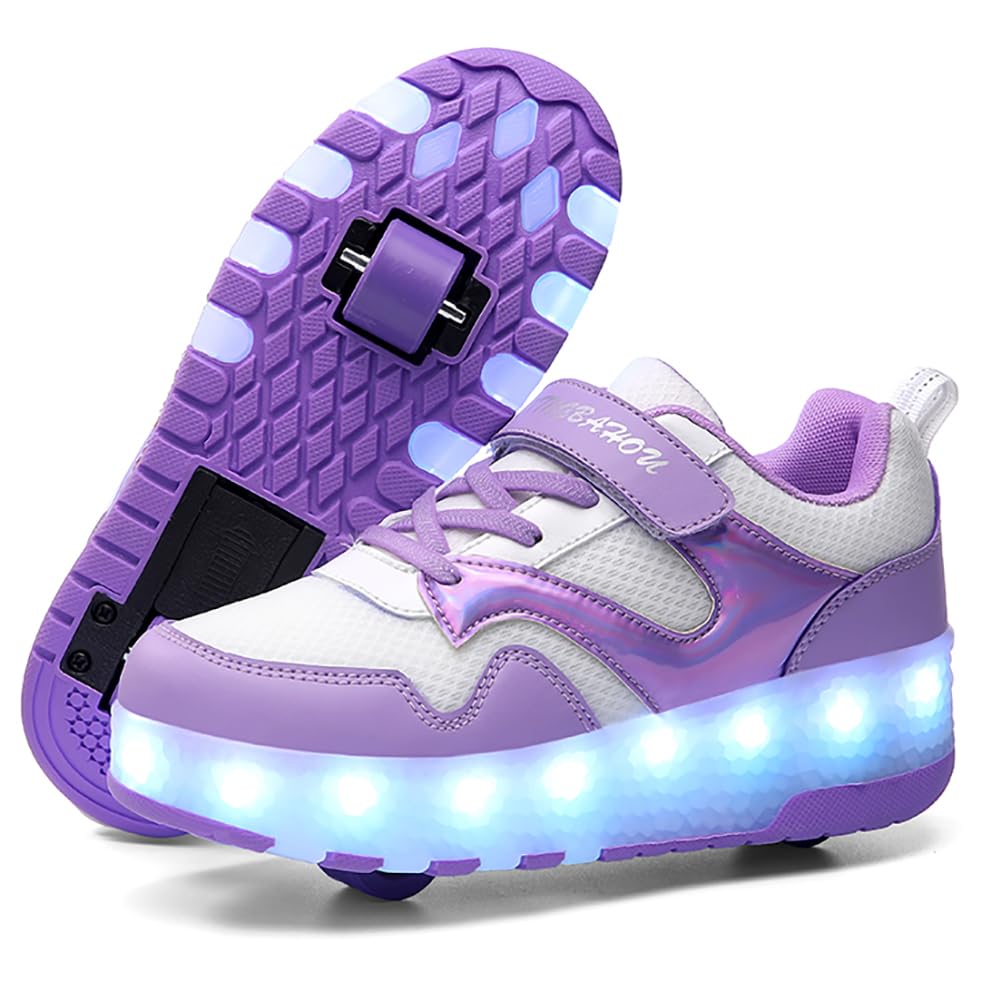 LED Roller Shoes PU Wheels shoes Purple