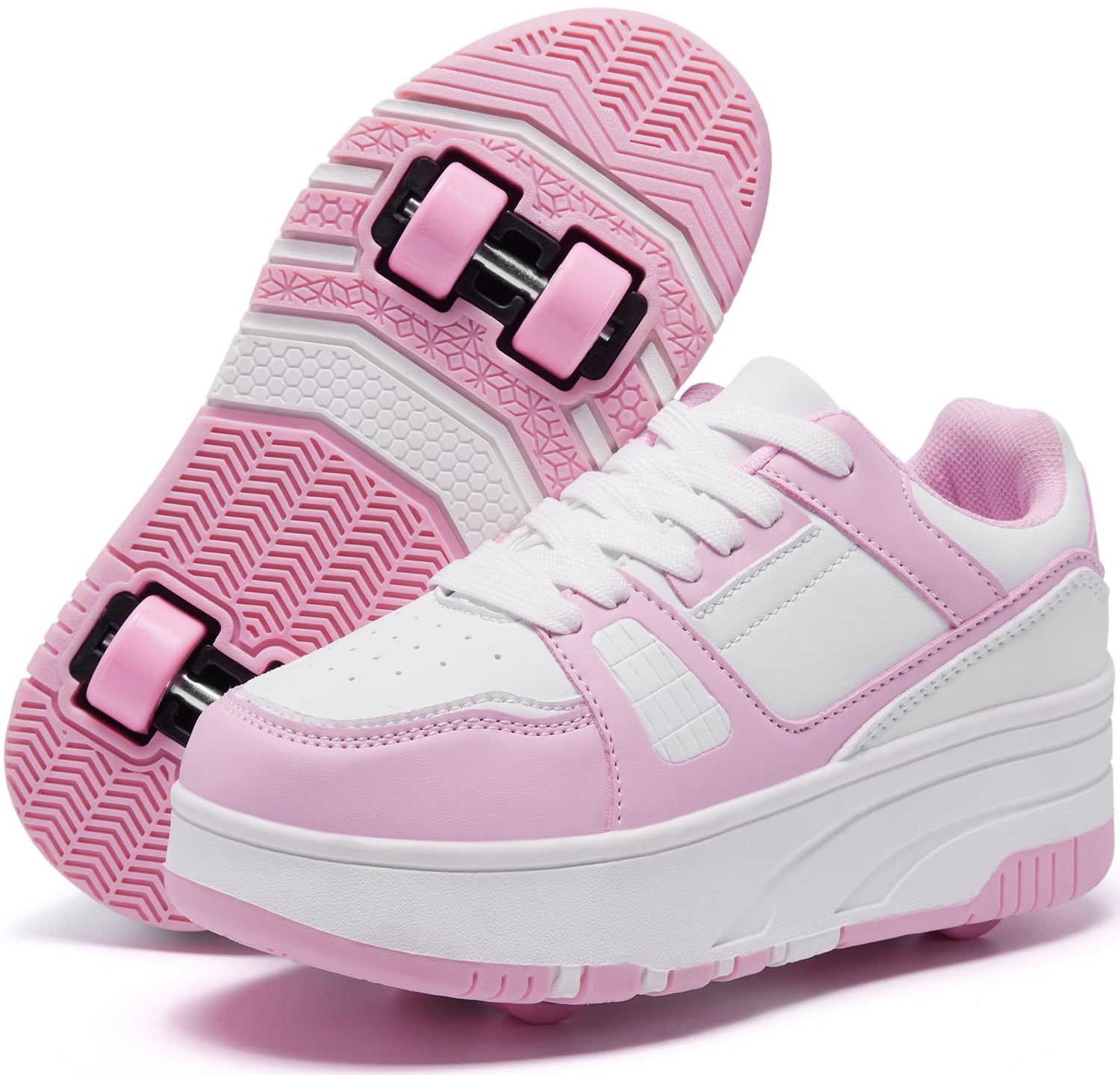 4 Wheels Roller Shoes PU Wheels shoes Pink
