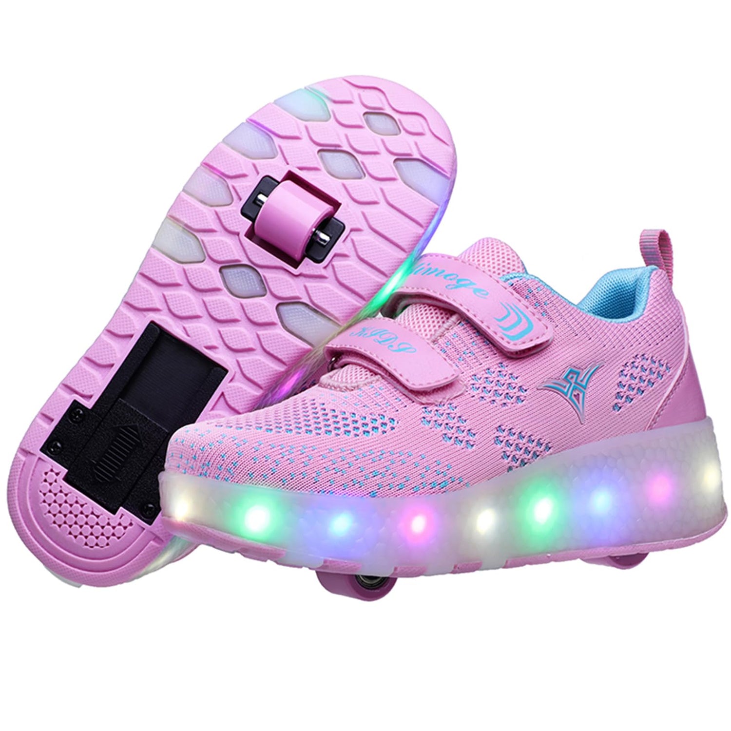 LED Roller Shoes PU Wheels shoes Pink