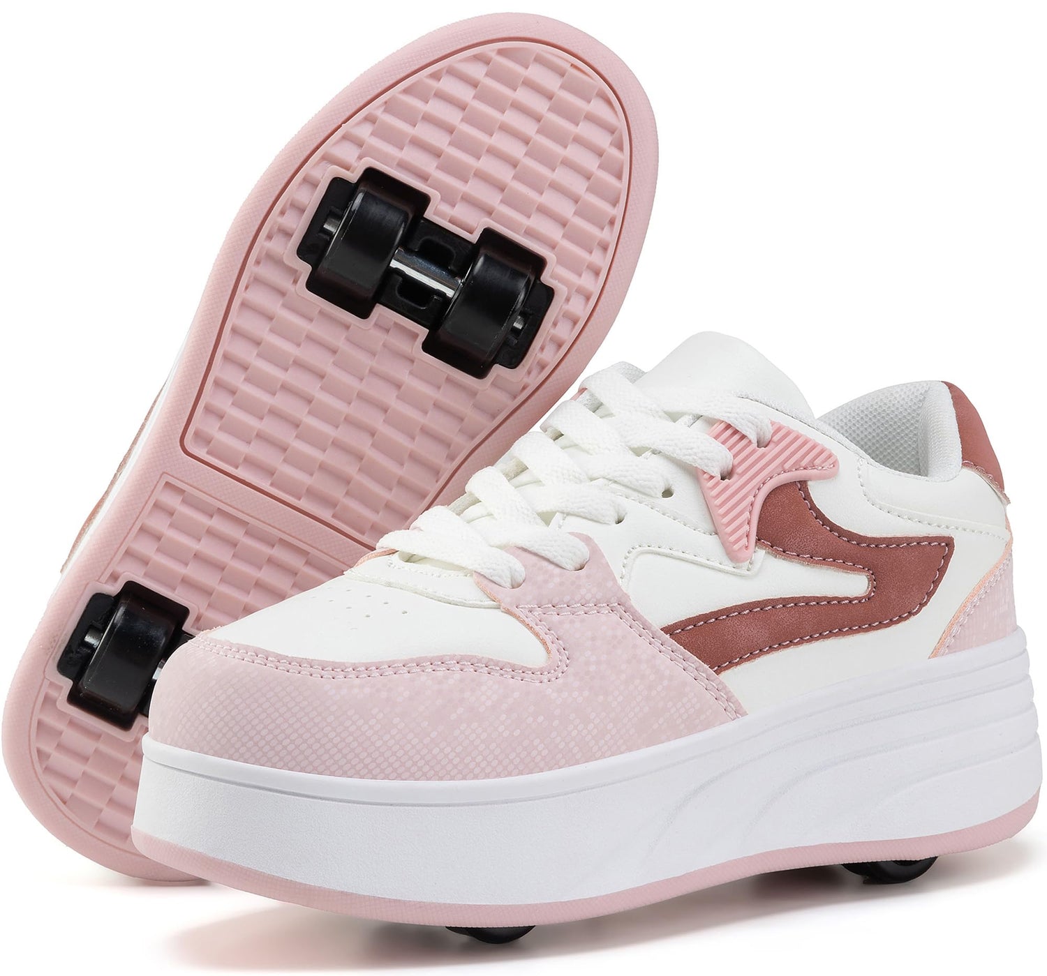 4 Wheels Roller Shoes PU Wheels shoes Pink