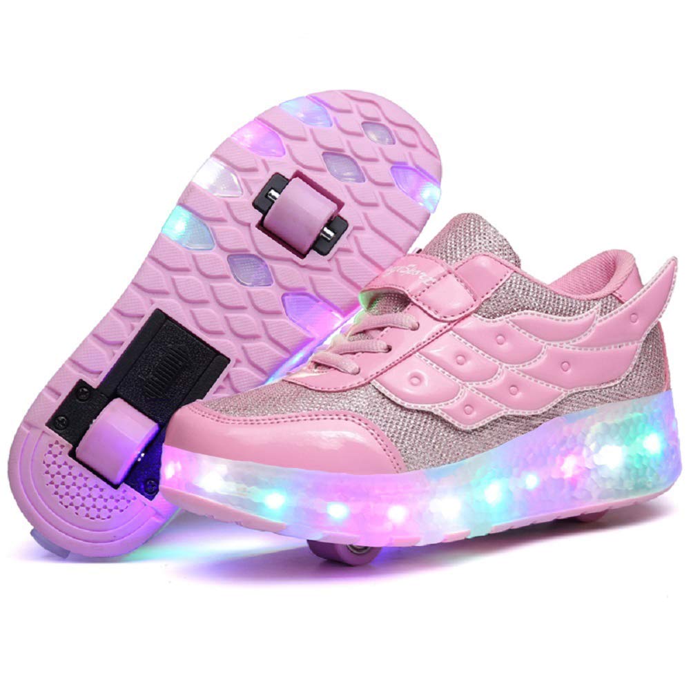 LED Roller Shoes PU Wheels shoes Pink