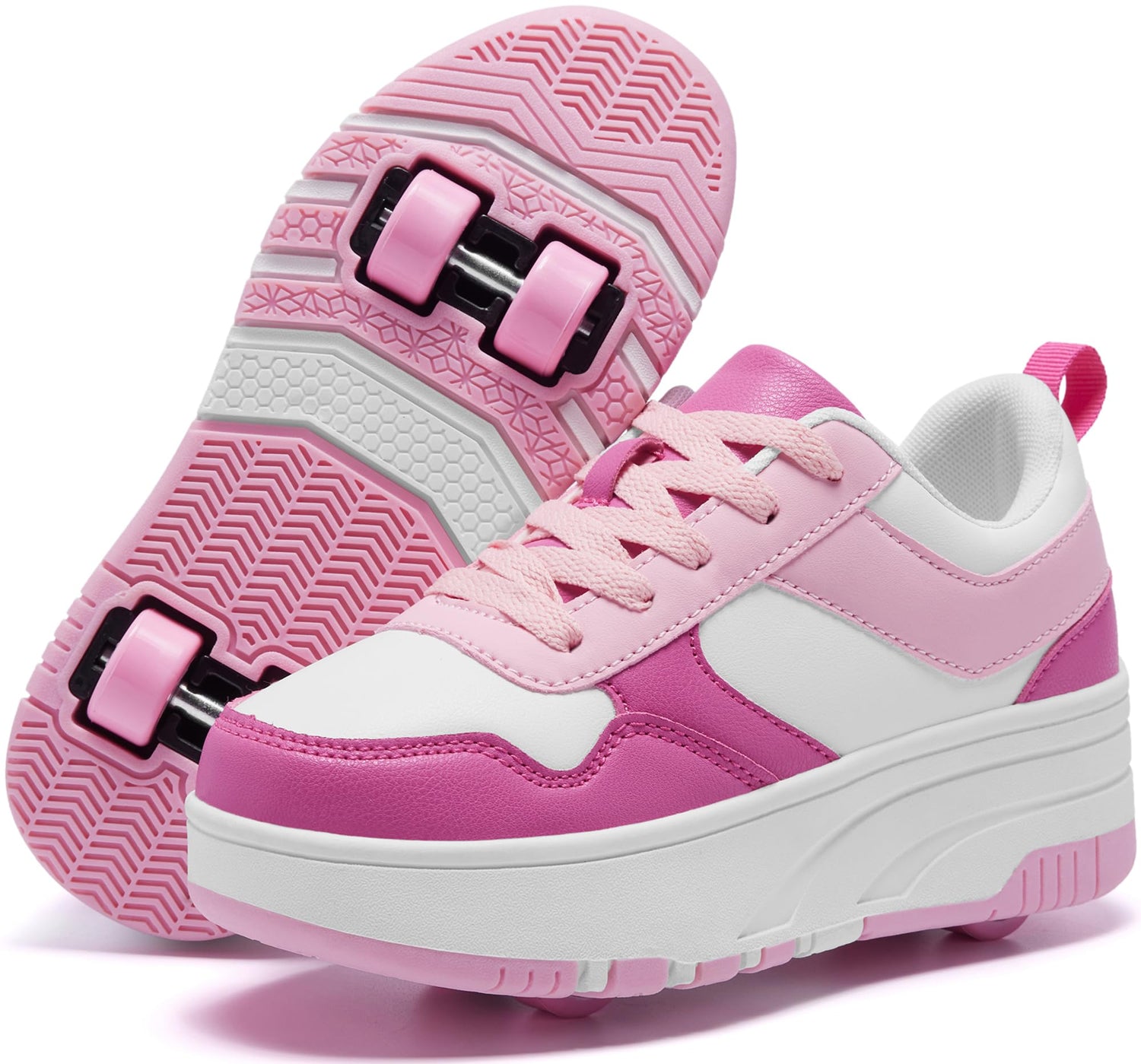 4 Wheels Roller Shoes PU Wheels shoes Pink