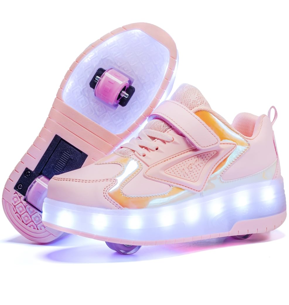 LED Roller Shoes PU Wheels shoes Pink