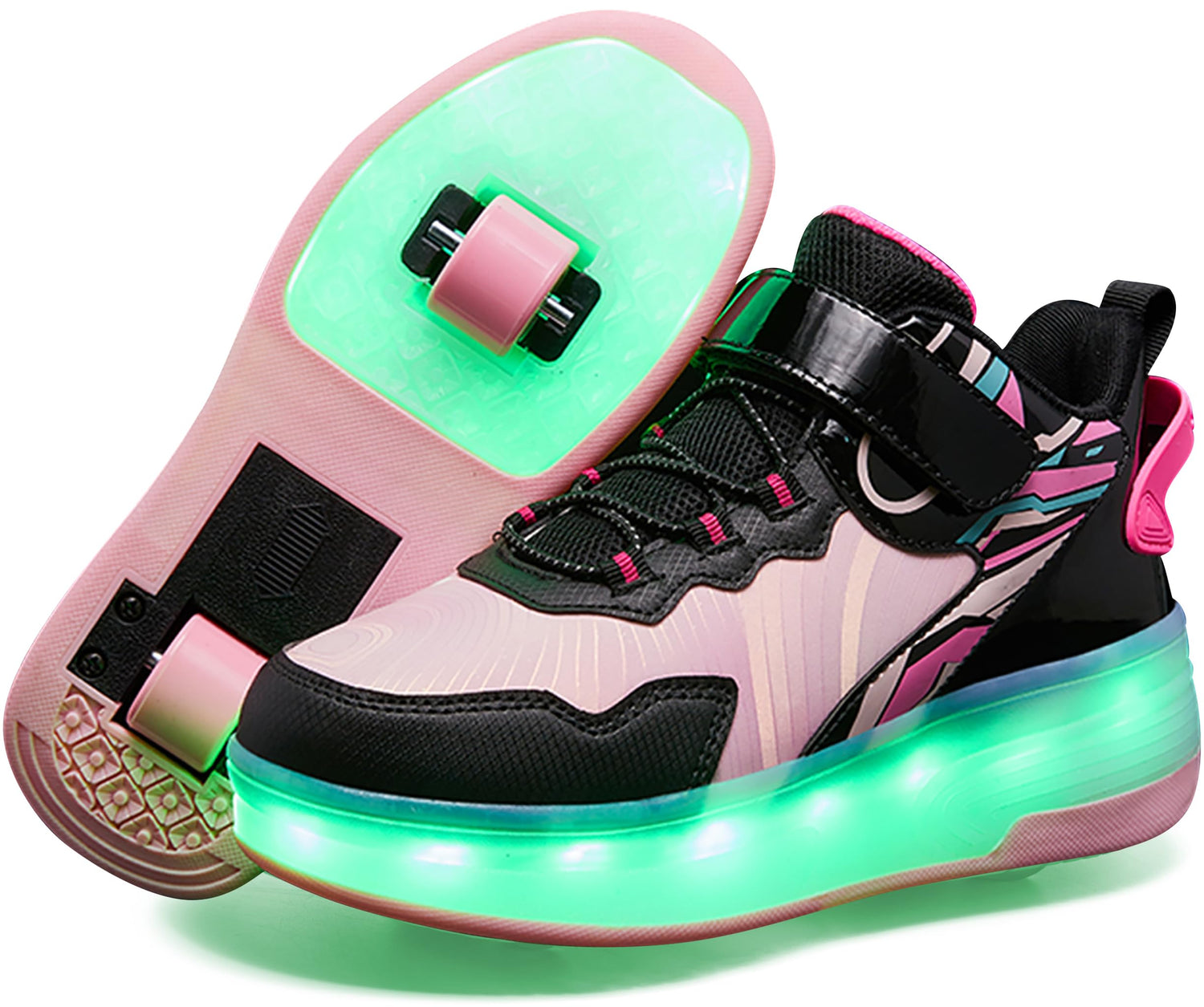 LED Roller Shoes PU Wheels shoes Pink