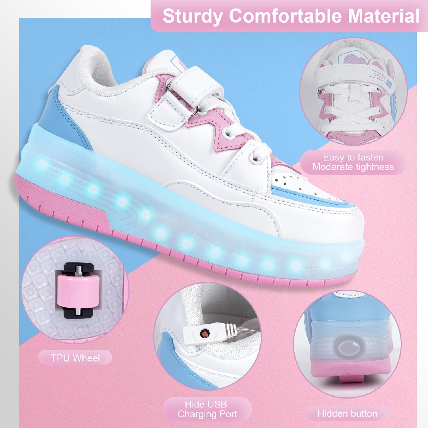 LED Roller shoes Light up Rechargeable Shoes
