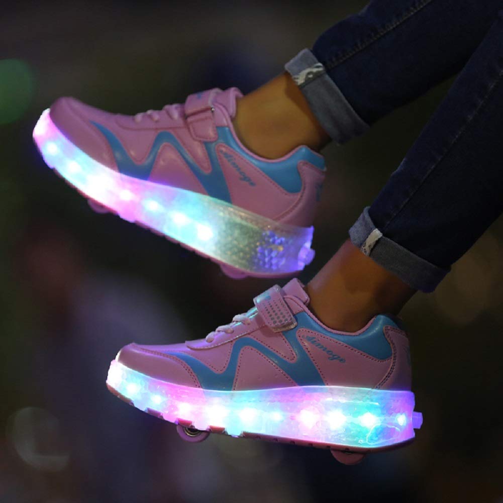 LED Roller Shoes PU Wheels shoes Pink