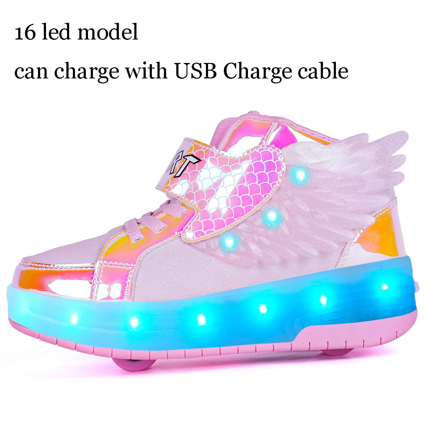 LED Roller Shoes PU Wheels shoes Pink