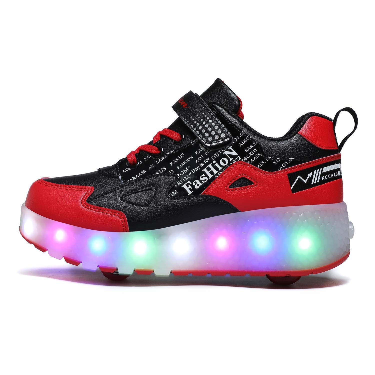 LED Roller Shoes PU Wheels shoes Red