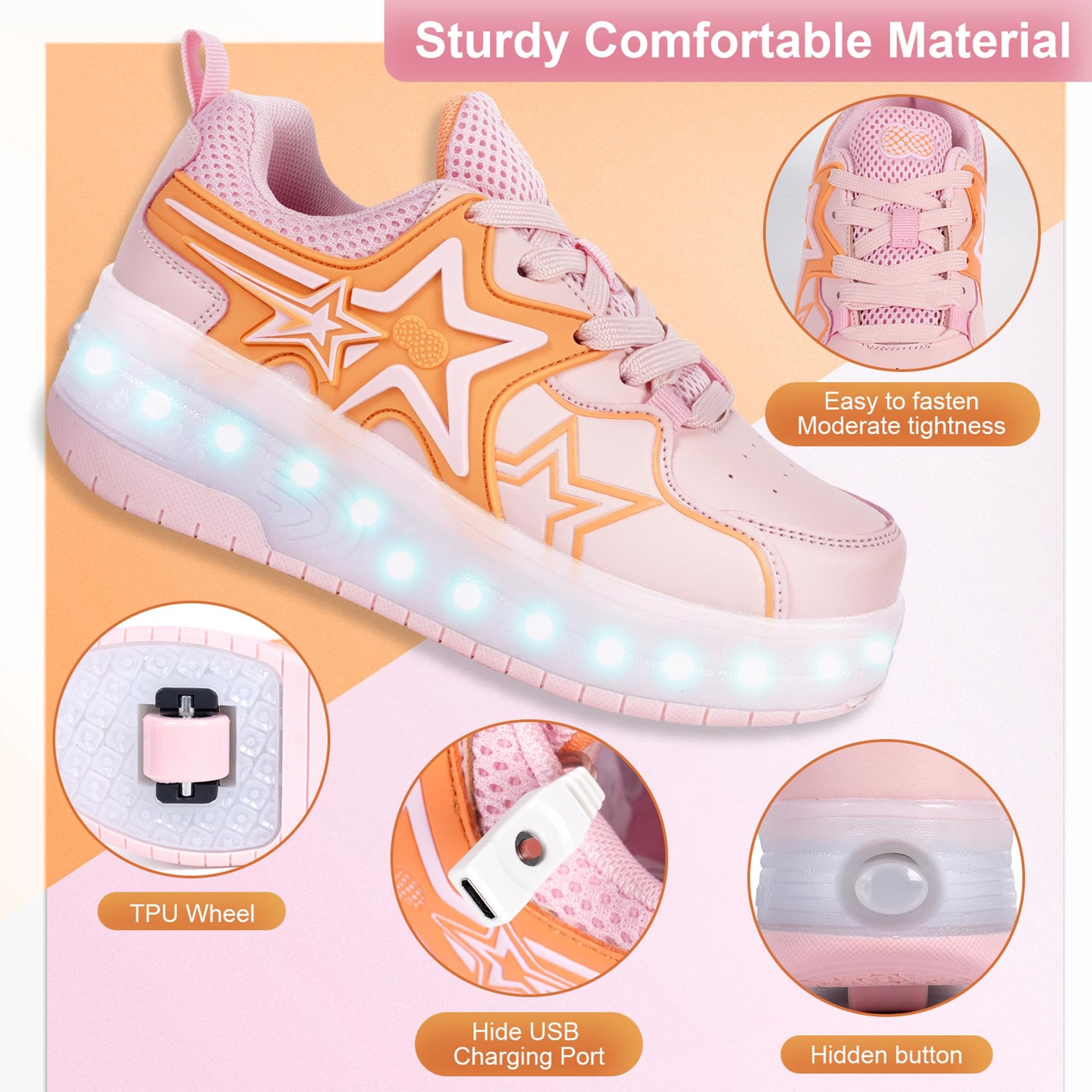 LED Roller shoes Light up Rechargeable Shoes