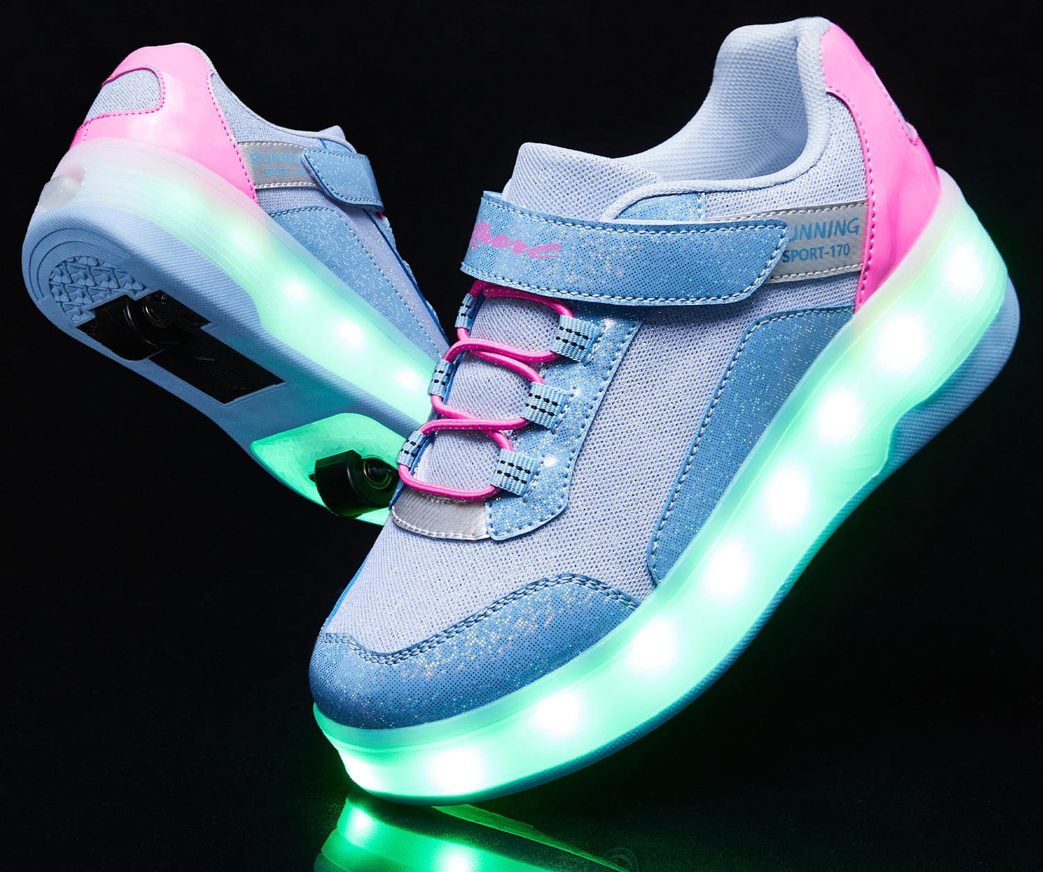 LED Roller Shoes PU Wheels shoes Blue