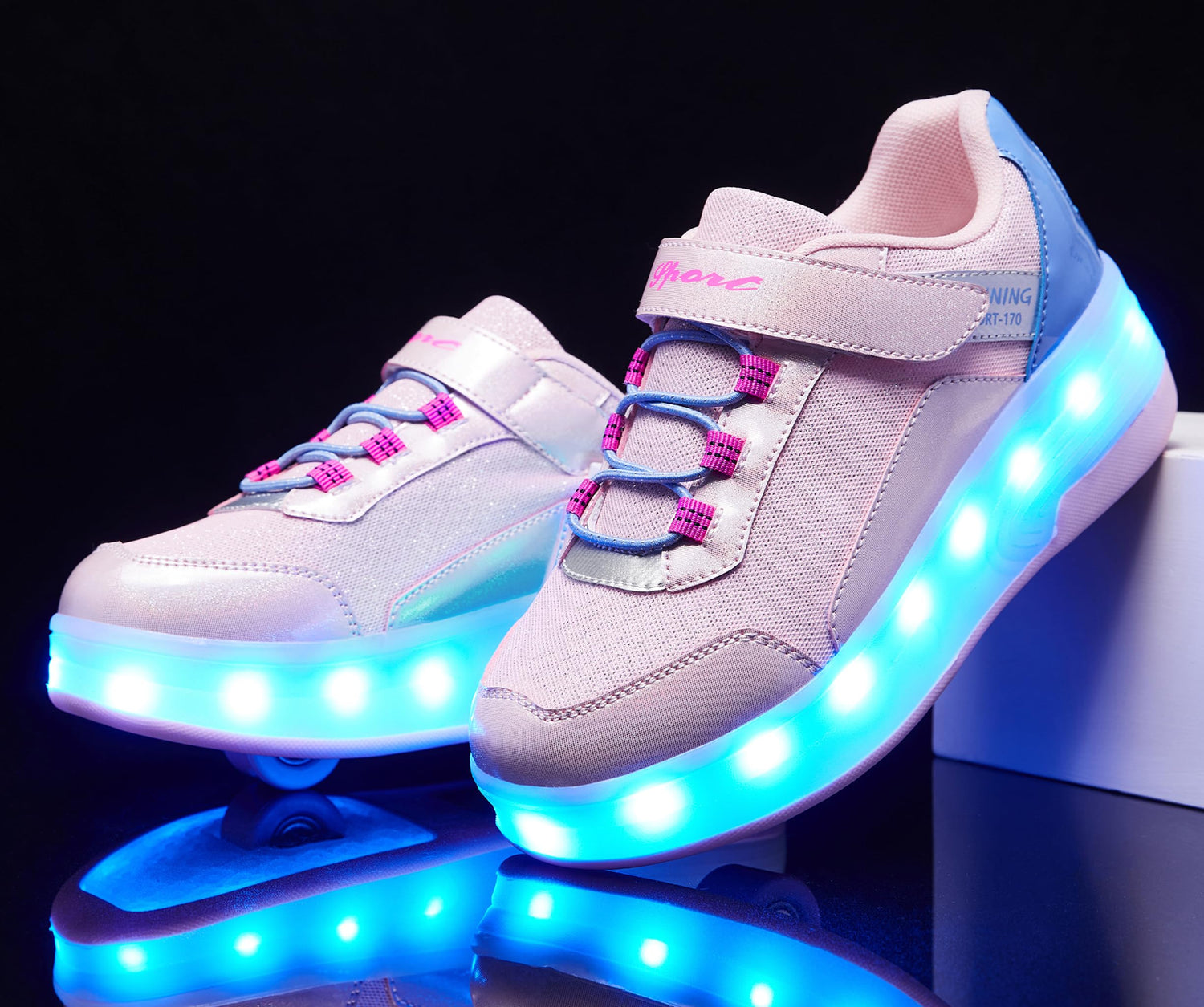 LED Roller Shoes PU Wheels shoes Pink