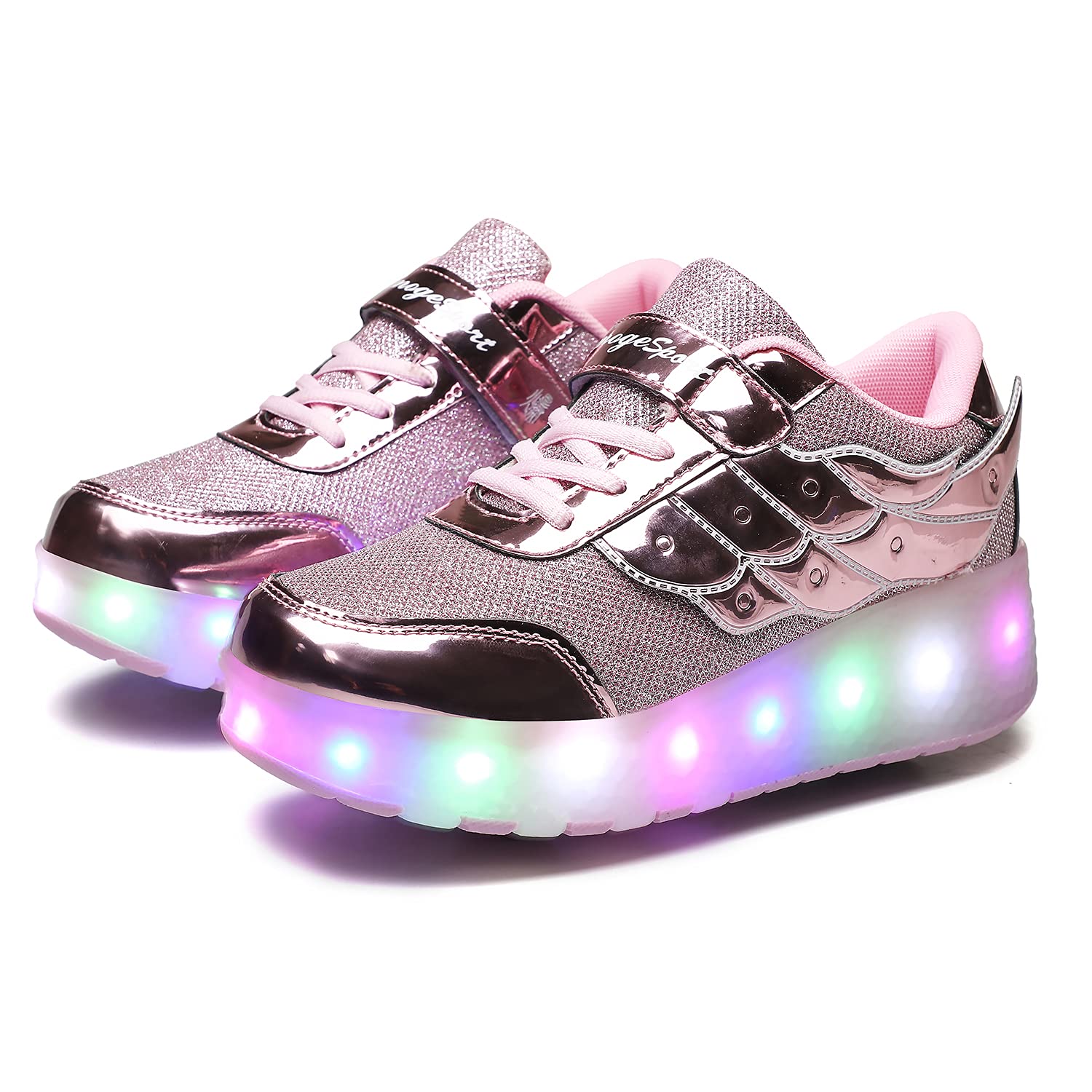 LED Roller Shoes PU Wheels shoes Pink
