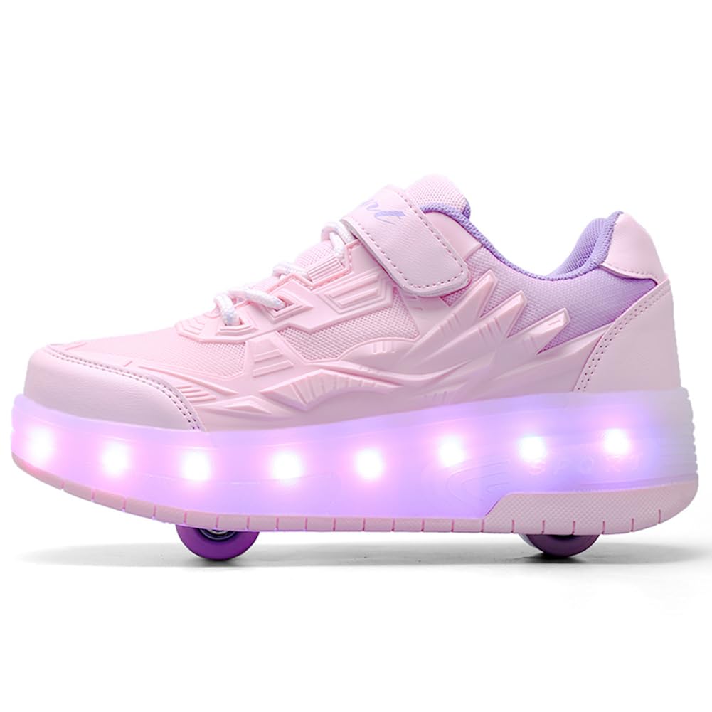 LED Roller Shoes PU Wheels shoes Pink