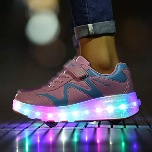 LED Roller Shoes PU Wheels shoes Pink