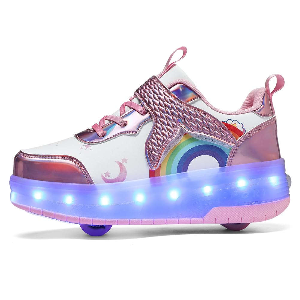 LED Roller Shoes PU Wheels shoes Pink