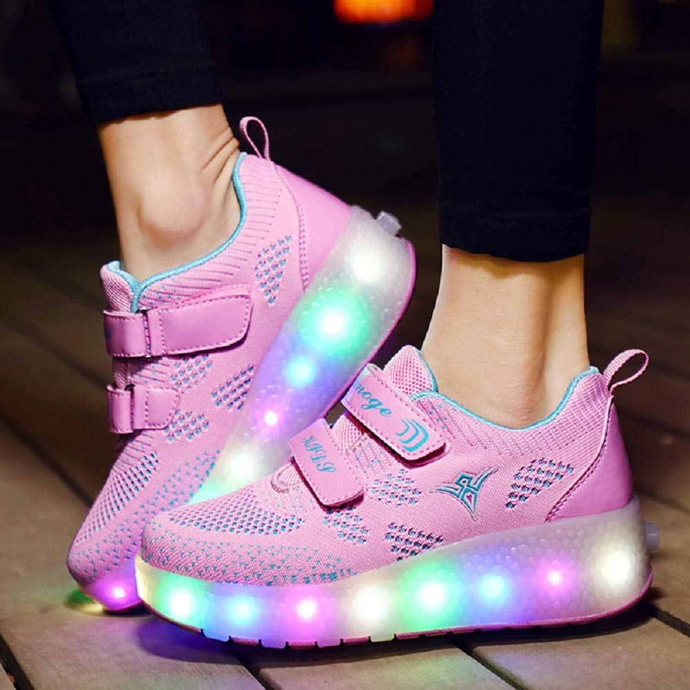 LED Roller Shoes PU Wheels shoes Pink